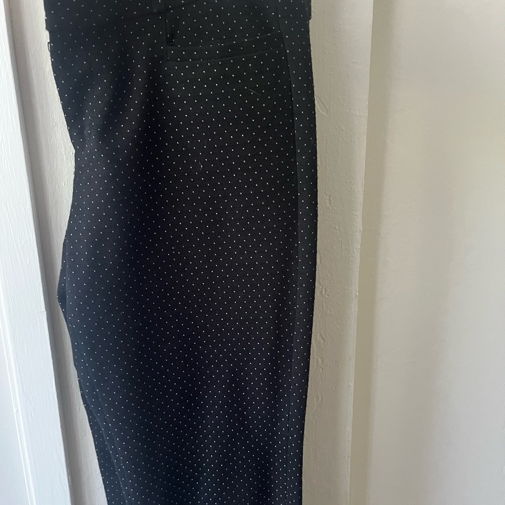 Banana Republic black polka dot pants for work